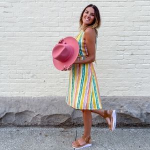 Listicle Striped Halter Dress, Size S